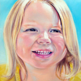 Adorable Girl Portrait in Pastel by Fine Artist Bonnie Lee Turner