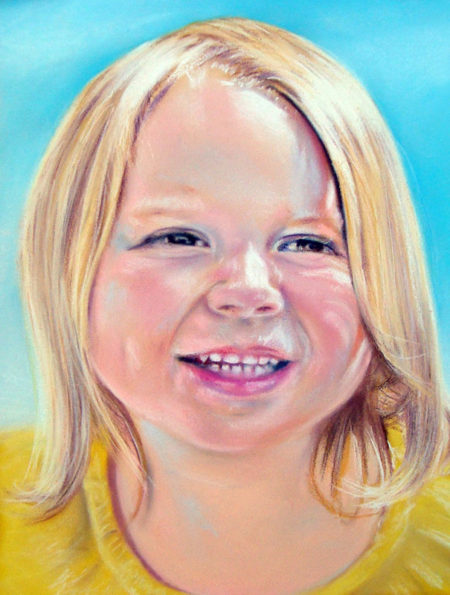 Adorable Girl Portrait in Pastel by Fine Artist Bonnie Lee Turner