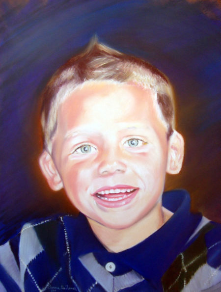 Little Boy Pastel Portrait Hand Painted by Artist Bonnie Lee Turner