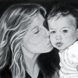 Mother and Child Portrait by Fine Artist Bonnie Lee Turner