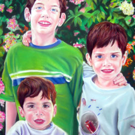 Three Brothers Pastel Portraits by Artist Bonnie Lee Turner