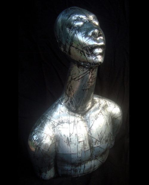 Shaman, Mixed Media Objet Trouvé sculpture, 9.5” x 6” x 3”, 2015, by Artist Bonnie Lee Turner