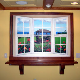 Trompe loeil Window Mural Painted by Artists Bonnie Lee Turner and Charles C. Clear III of The Art Of Life