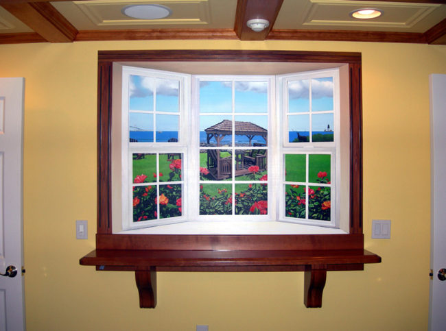 Trompe loeil Window Mural Painted by Artists Bonnie Lee Turner and Charles C. Clear III of The Art Of Life