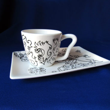 'Stylish Cup and Saucer' by Artist Bonnie Lee Turner