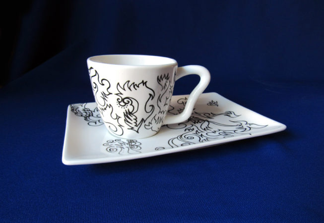 'Stylish Cup and Saucer' by Artist Bonnie Lee Turner