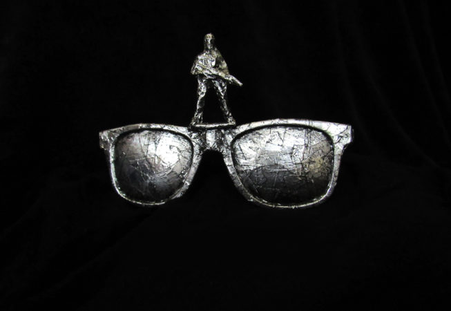 'Singlasses' Metallic Glasses, 6” x 2.5” x 6”, Mixed Media, 2014 by Bonnie Lee Turner