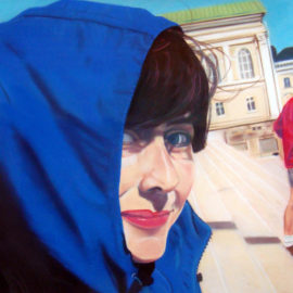 Blue Woman Pastel Painting by Artist Bonnie Lee Turner