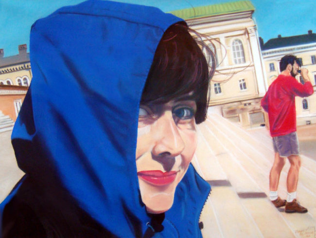 Blue Woman Pastel Painting by Artist Bonnie Lee Turner