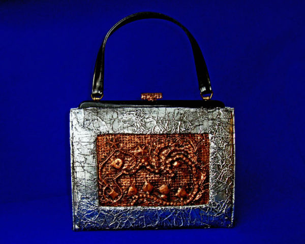 Equal Pay, Metallic Handbag, Mixed Media, 2016, by Artist Bonnie Lee Turner