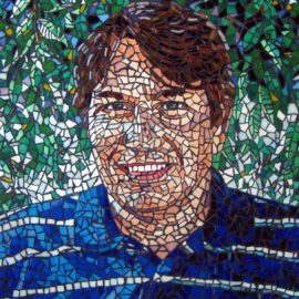 Mosaic Portrait, 18″ x 24″, Glass Tile, by Artist Bonnie Lee Turner
