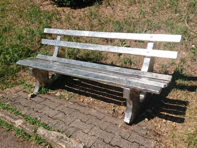 Park Bench #47, 52" x 17.5" x 18", Re-purposed Park Bench, Permanent Installation, ARTPark Horb, Horb Am Neckar, Germany